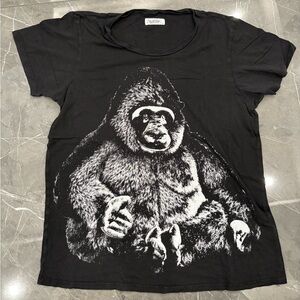Women's Lauren Moshi Beverly Hills Gorilla T Shirt Medium Black